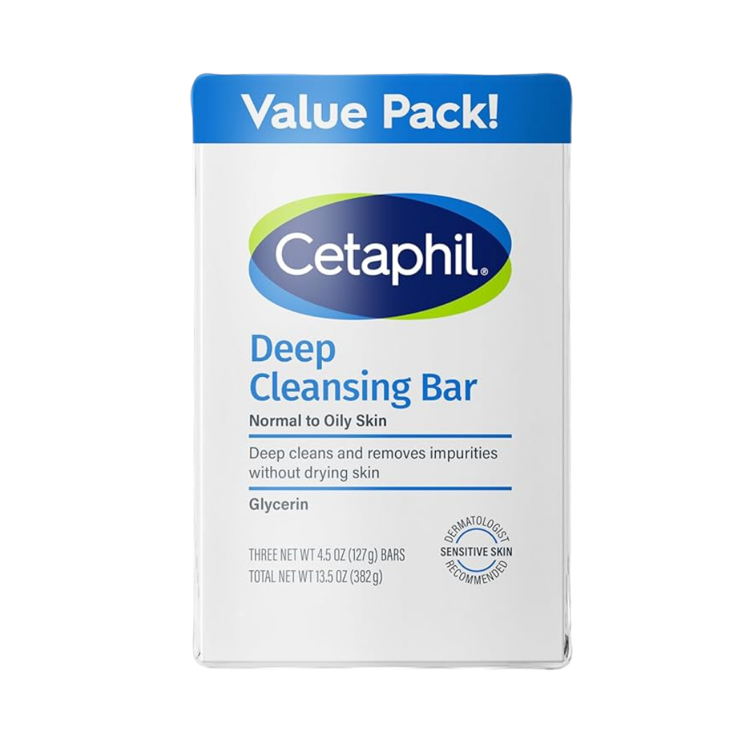 Cetaphil Deep Cleansing Bar for Normal to Oily Sensitive Skin (3ct) DestGlow