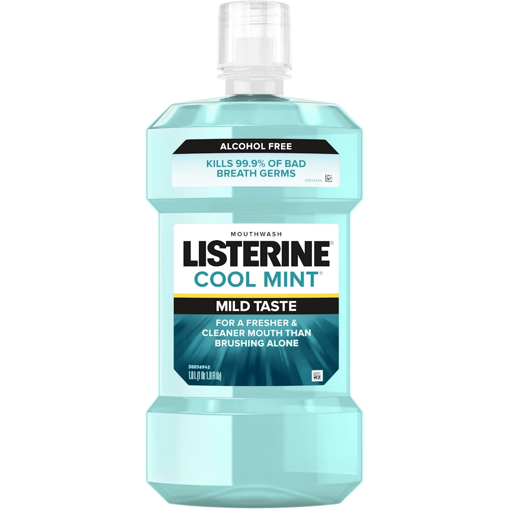 Listerine® Zero Alcohol Mouthwash – Cool Mint (33.8 fl oz / 1 L) - DestGlow
