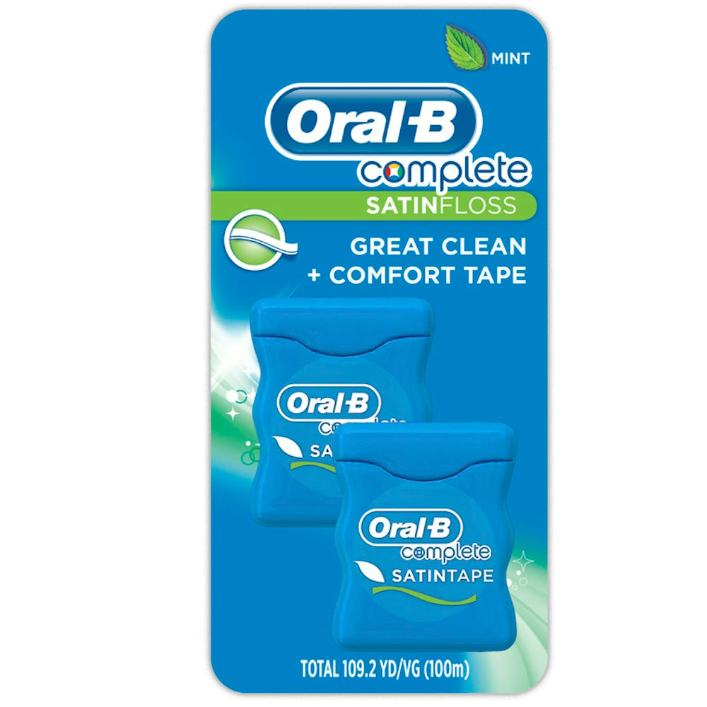 Oral B Complete Satin Dental Floss Mint, 50m, Twin Pack by Pasteur Pharmacy