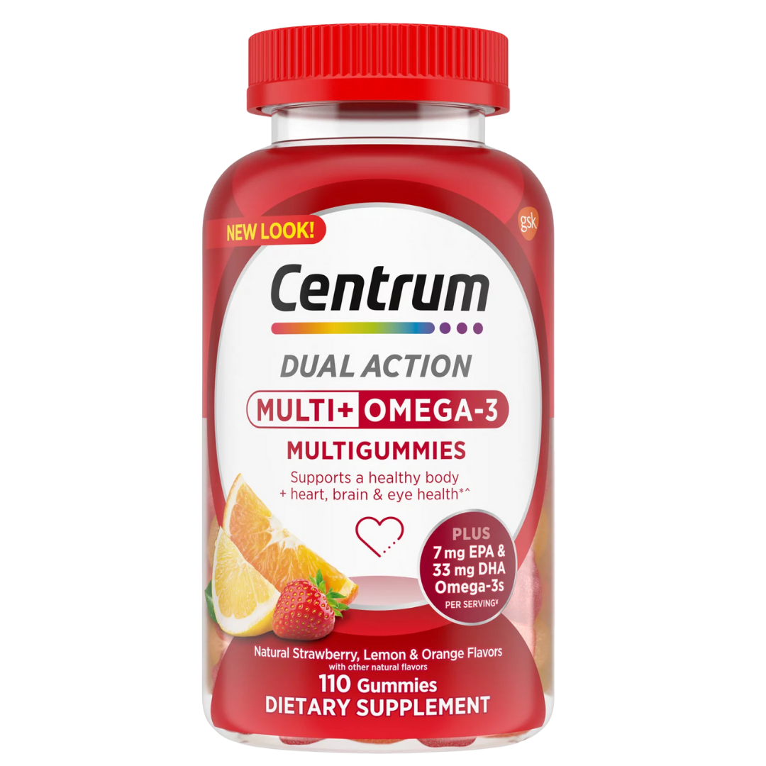 Centrum Dual Action Multi + Omega-3 Multigummies (110 ct) DestGlow