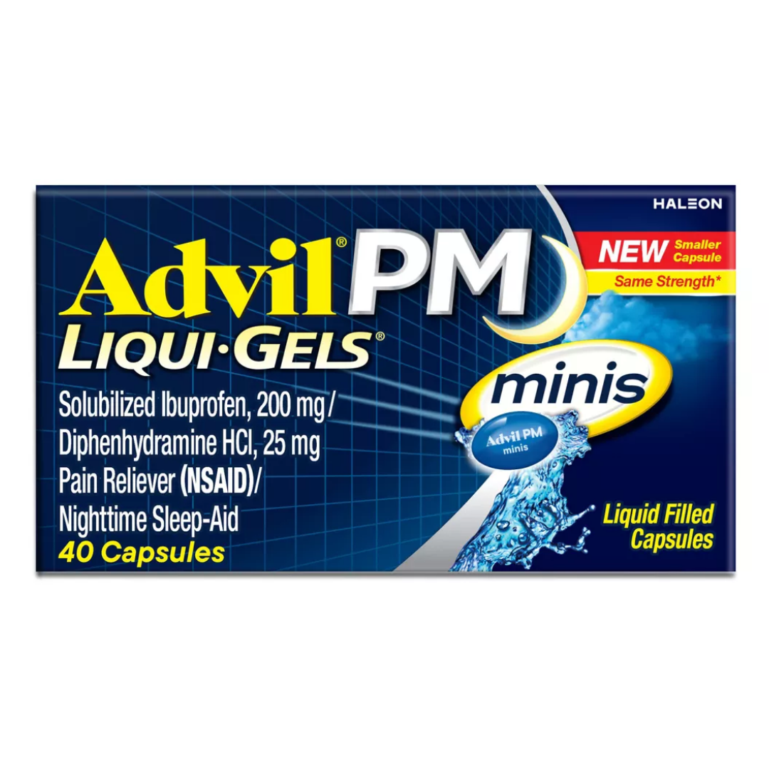 Advil PM Mini Liqui-Gels Pain Reliever & Sleep Aid (40ct) DestGlow