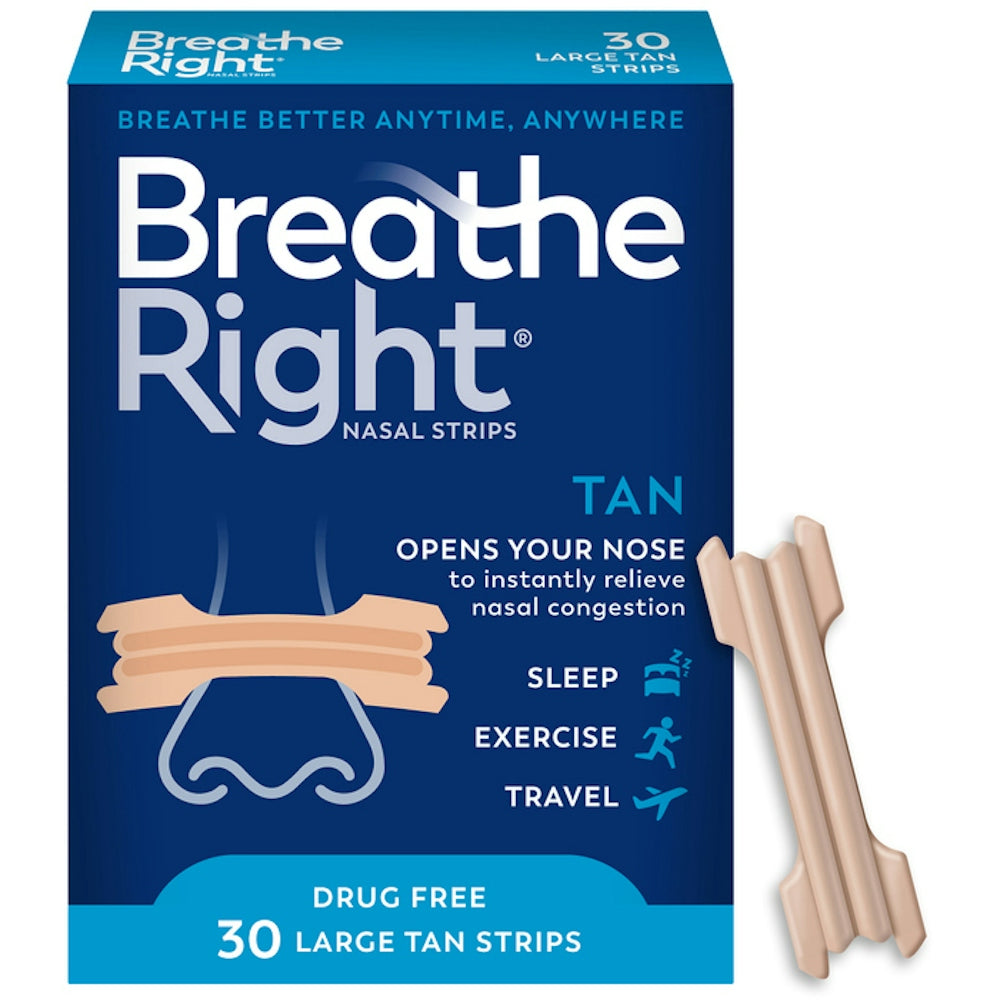 Breathe Right® Nasal Strips – Original Tan, Large (Extra Strength Grip) by Pasteur Pharmacy