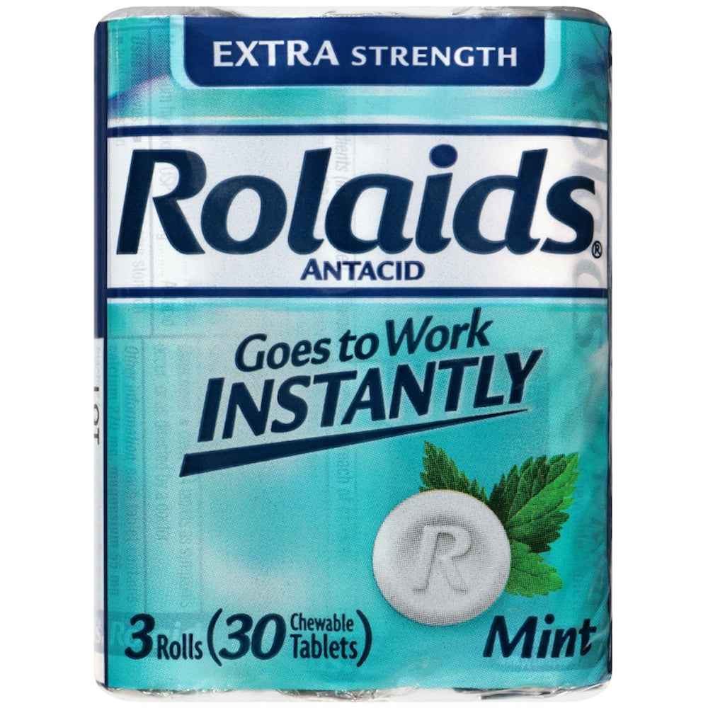 Rolaids Tablets Extra Strength Mint Tablets Antacid 3-10 Tablets Rolls