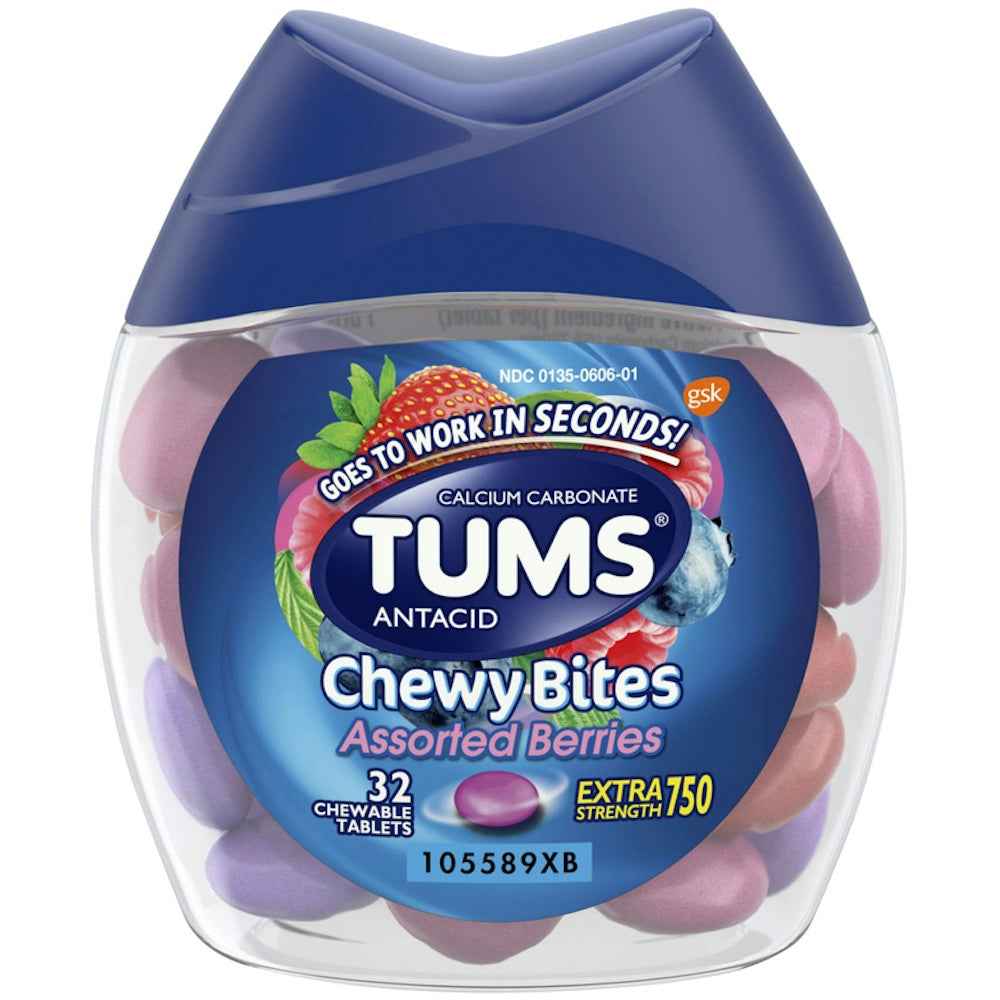 Tums® Antacid Chewy Bites – Extra Strength 750 mg (Assorted Berries)