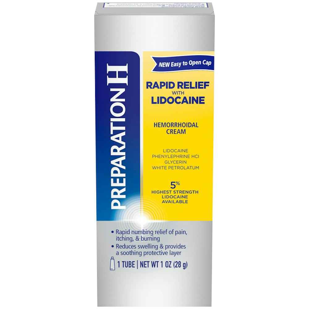 Preparation H Rapid Relief With Lidocaine Hemorrhoidal Cream 1 Oz