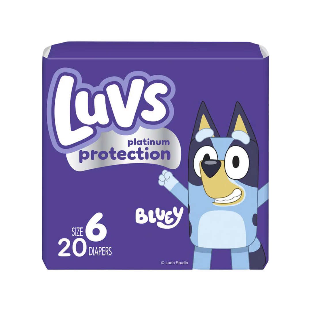 Luvs Platinum Protection Baby Diapers Bluey Designs Size 6 (20 Count) DestGlow