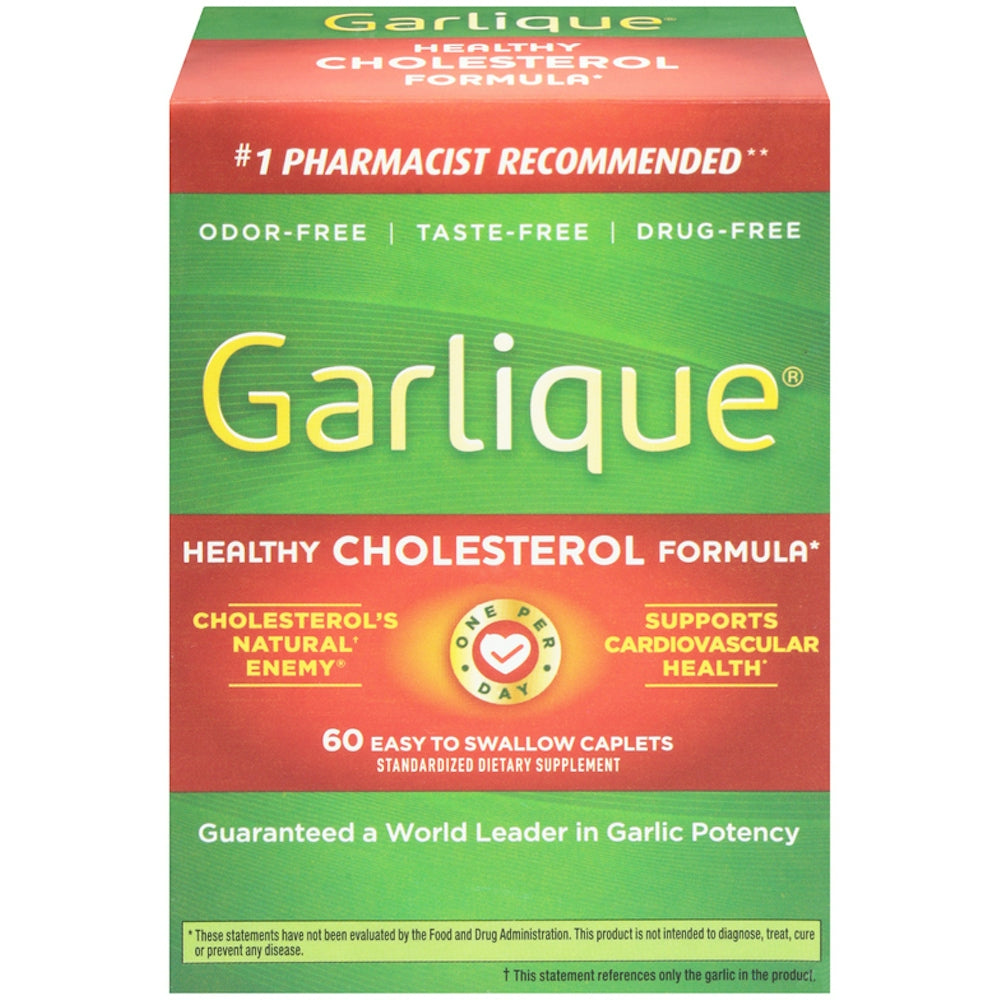 Garlique Healthy Cholesterol Formula - Drug-Free Caplets, 60 Count by Pasteur Pharmacy