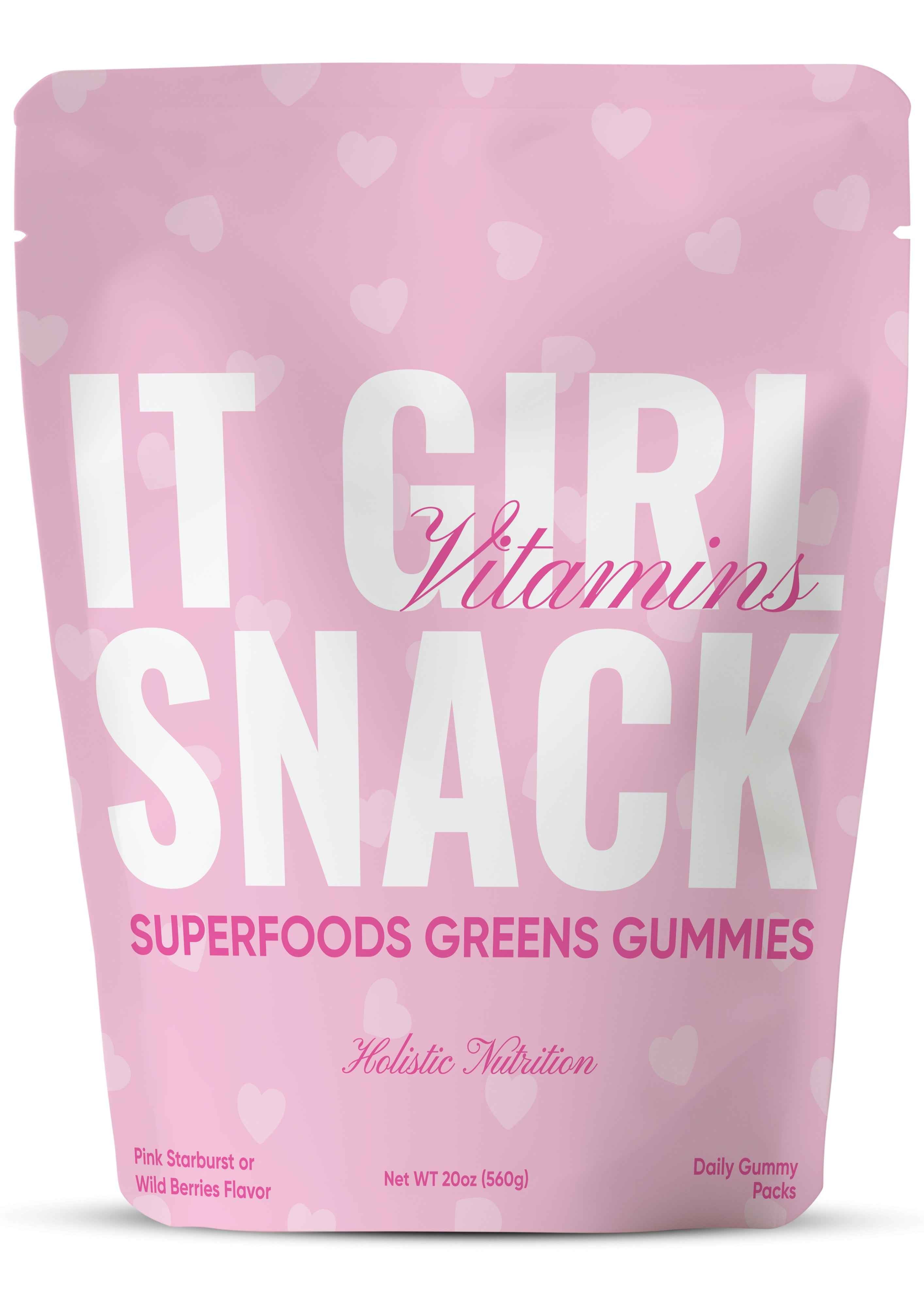 It Girl Snack - Superfoods Greens Gummies in Pink Starburst Flavor