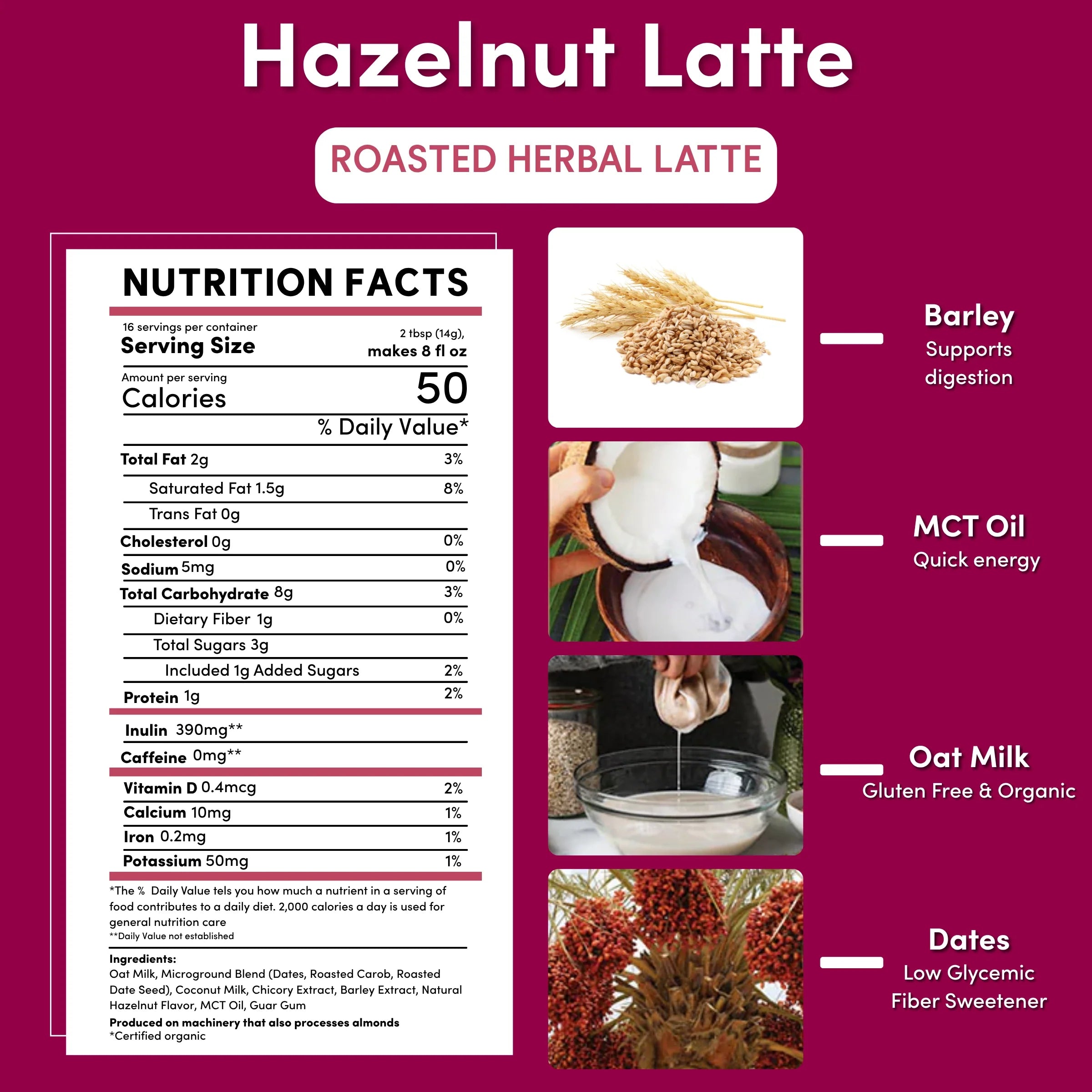 Instant Hazelnut Herbal Latte DestGlow