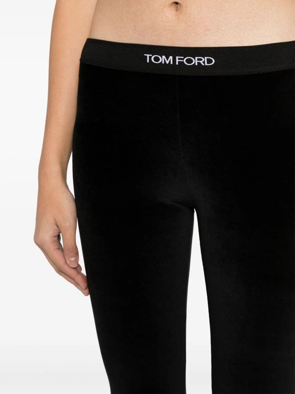 Tom Ford Women Stretch Lustrous Velour Signature Leggings DestGlow