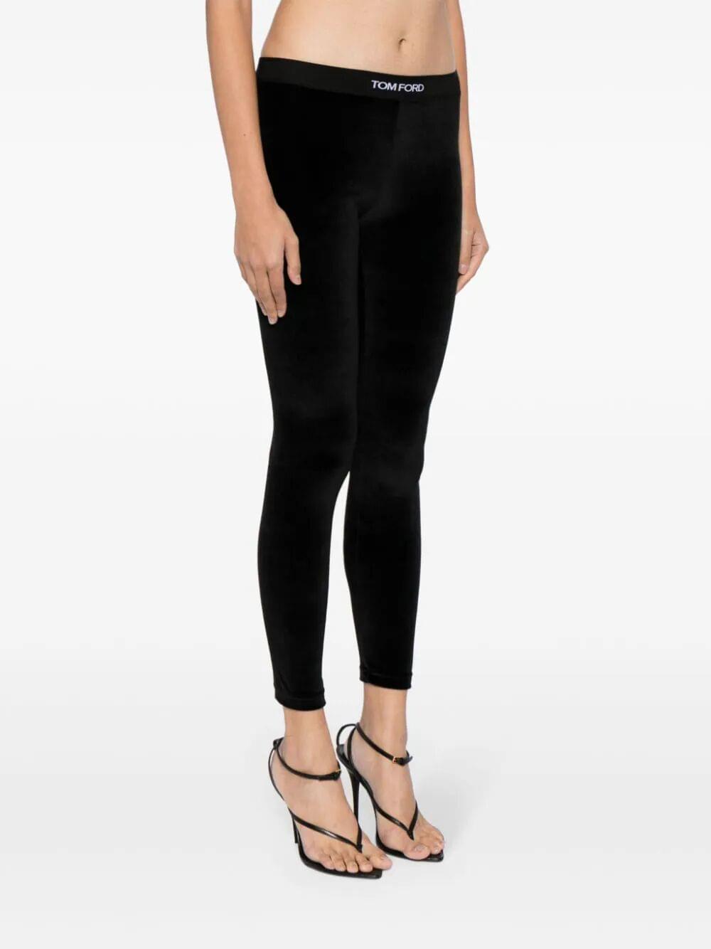 Tom Ford Women Stretch Lustrous Velour Signature Leggings DestGlow