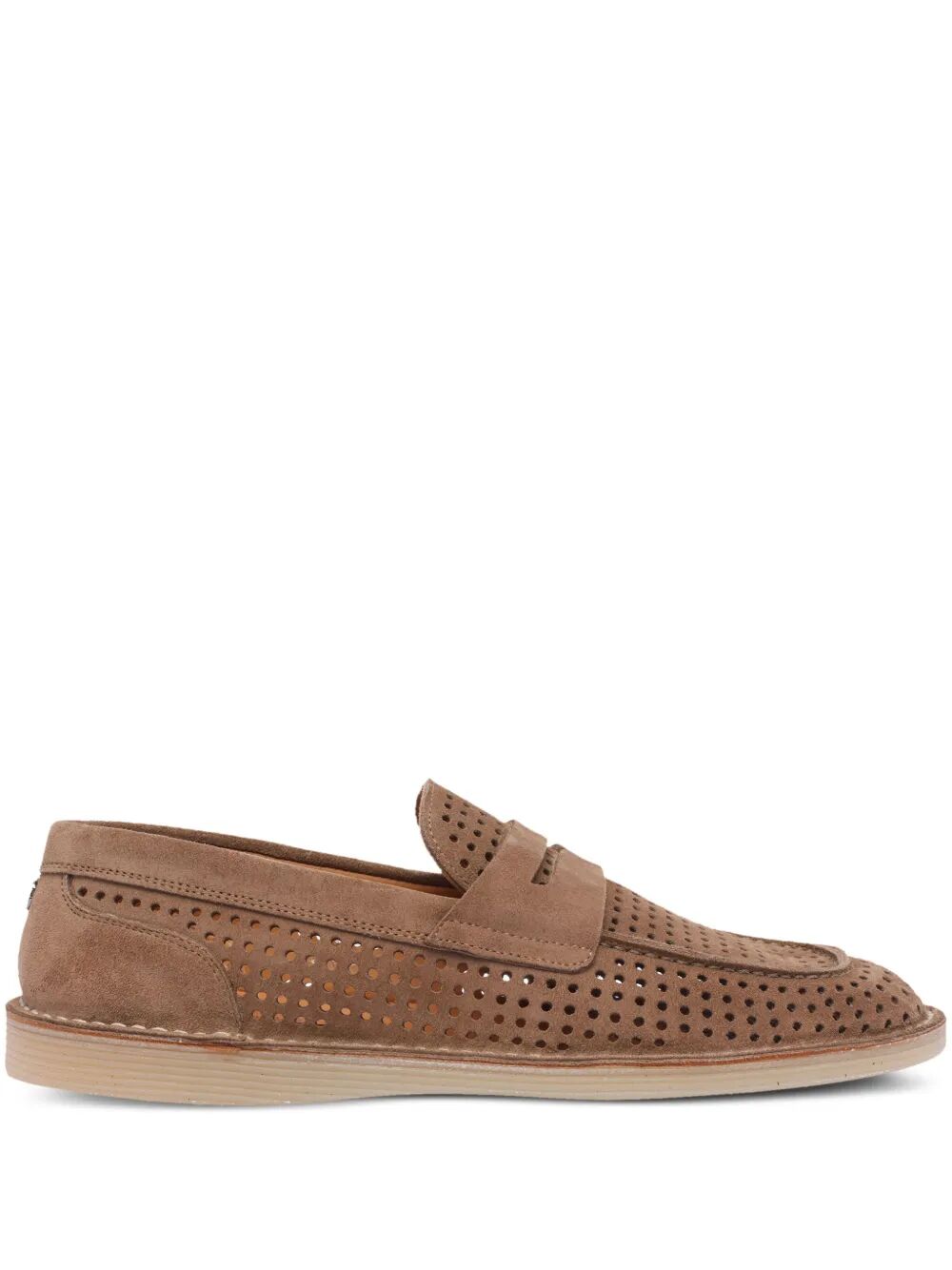 Dolce & Gabbana Men New Florio Perforated Suede Loafers DestGlow