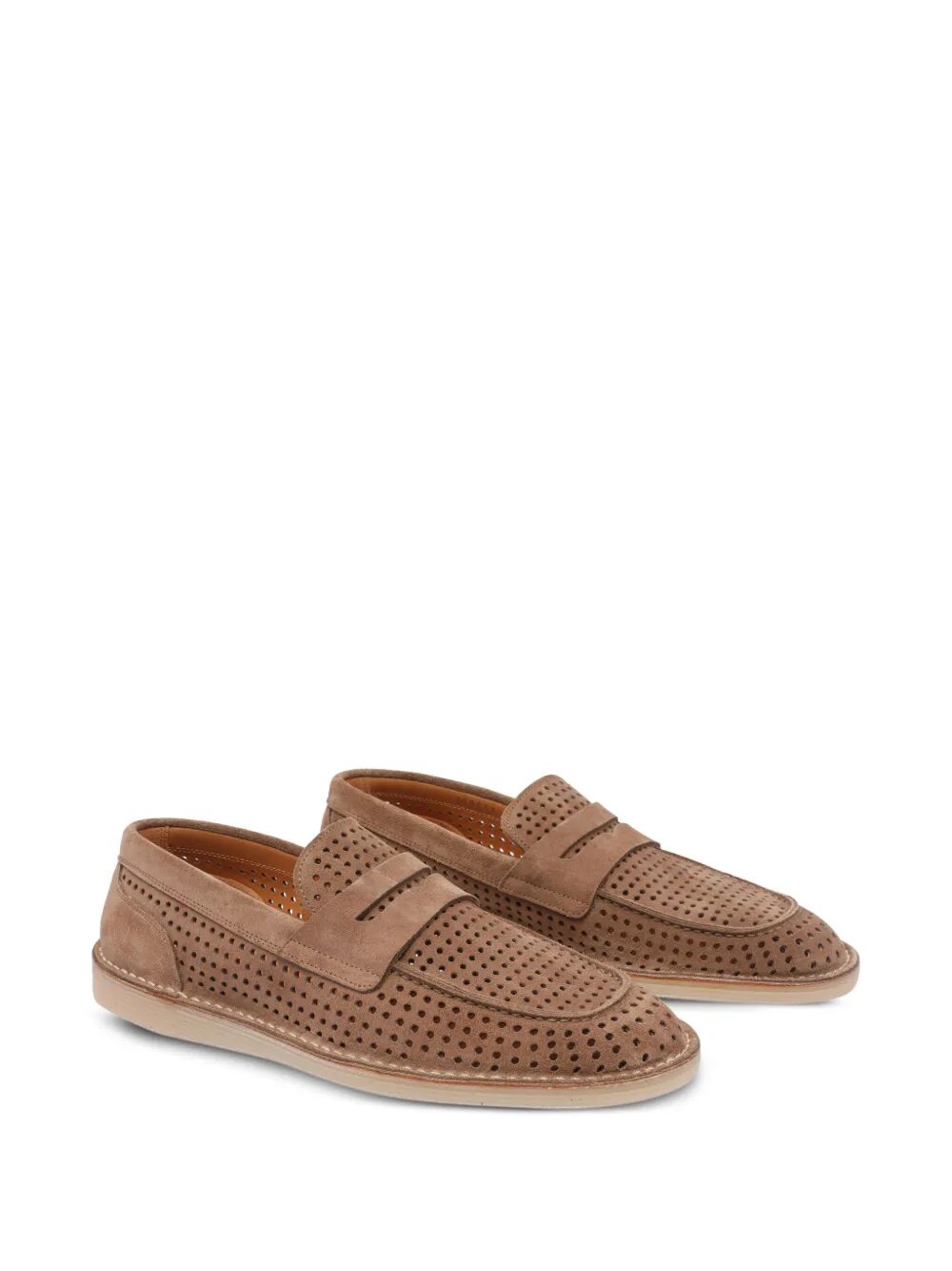 Dolce & Gabbana Men New Florio Perforated Suede Loafers DestGlow