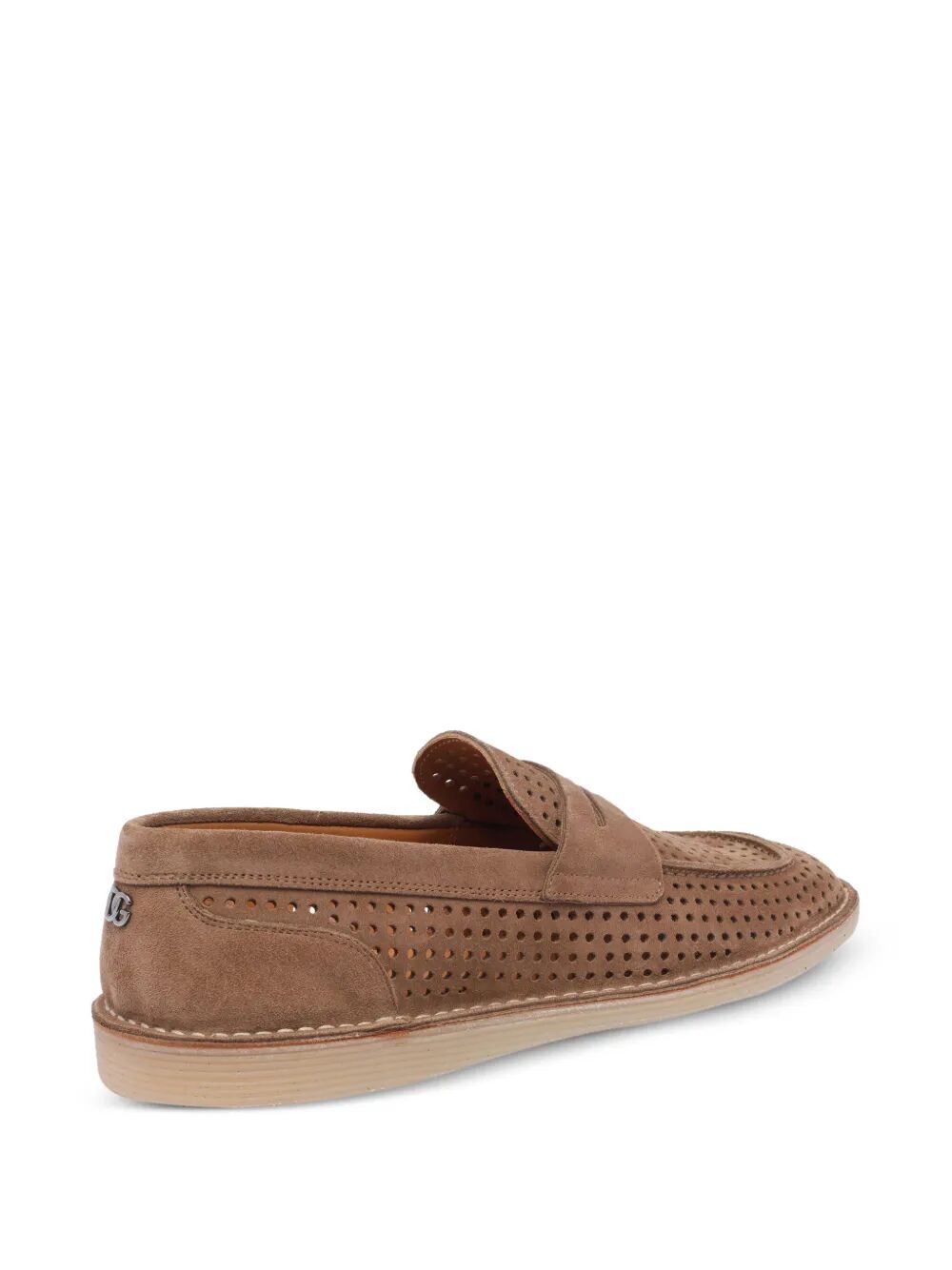Dolce & Gabbana Men New Florio Perforated Suede Loafers DestGlow