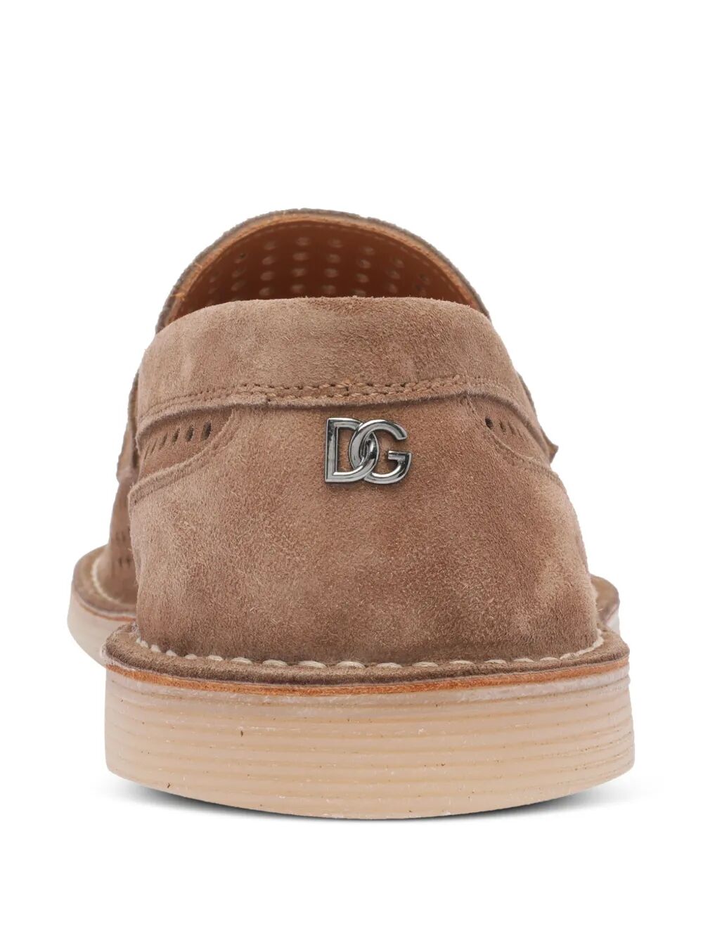 Dolce & Gabbana Men New Florio Perforated Suede Loafers DestGlow
