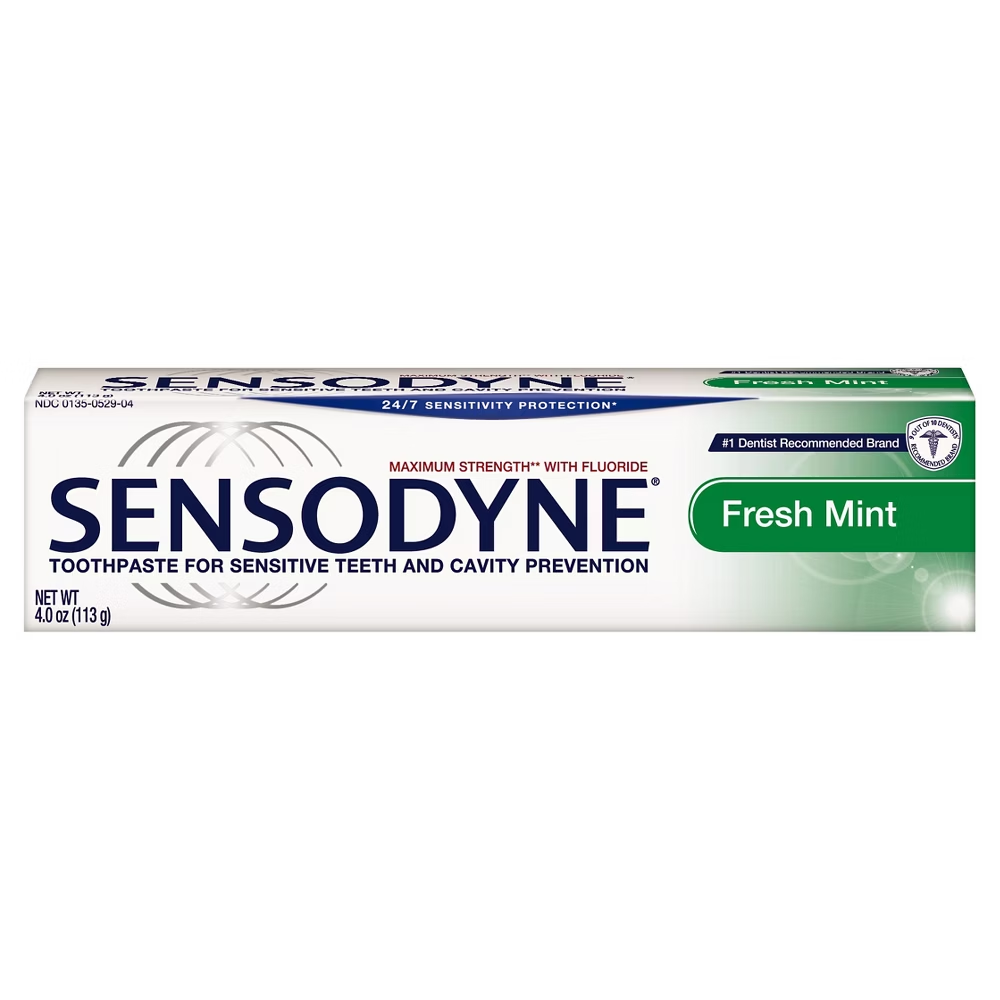 Sensodyne Maximum Strength with Fluoride Fresh Mint Toothpaste (4 oz) DestGlow