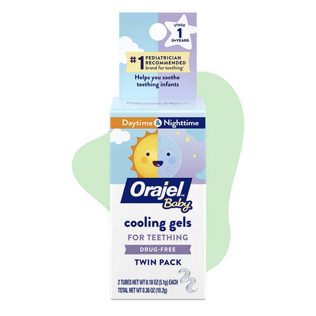 Orajel Baby Cooling Gels for Teething Day & Night Twin Pack (0.36 oz) DestGlow