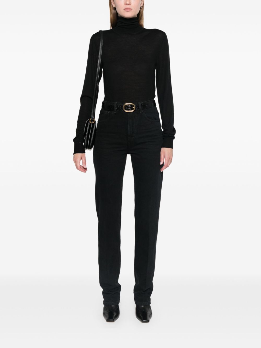 Saint Laurent Women Cassandre Wool Turtleneck Sweater by Luosophy