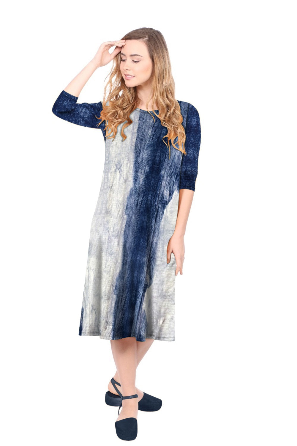 Past The Knee T-Shirt Dress - Comfortable A-Line Silhouette by Kosher Casual USA