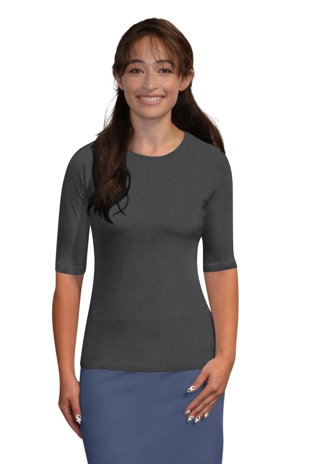 Fitted Layering Shell - Modest Round Neck with Elbow Sleeves DestGlow