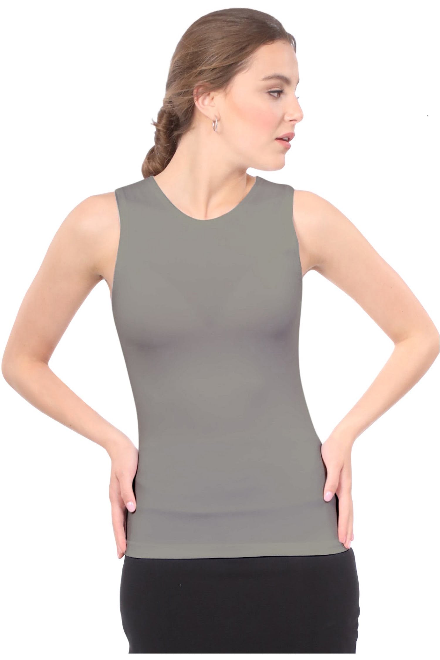 Premium Sleeveless Layering Tank Top with Full Shoulder Coverage by Kosher Casual USA
