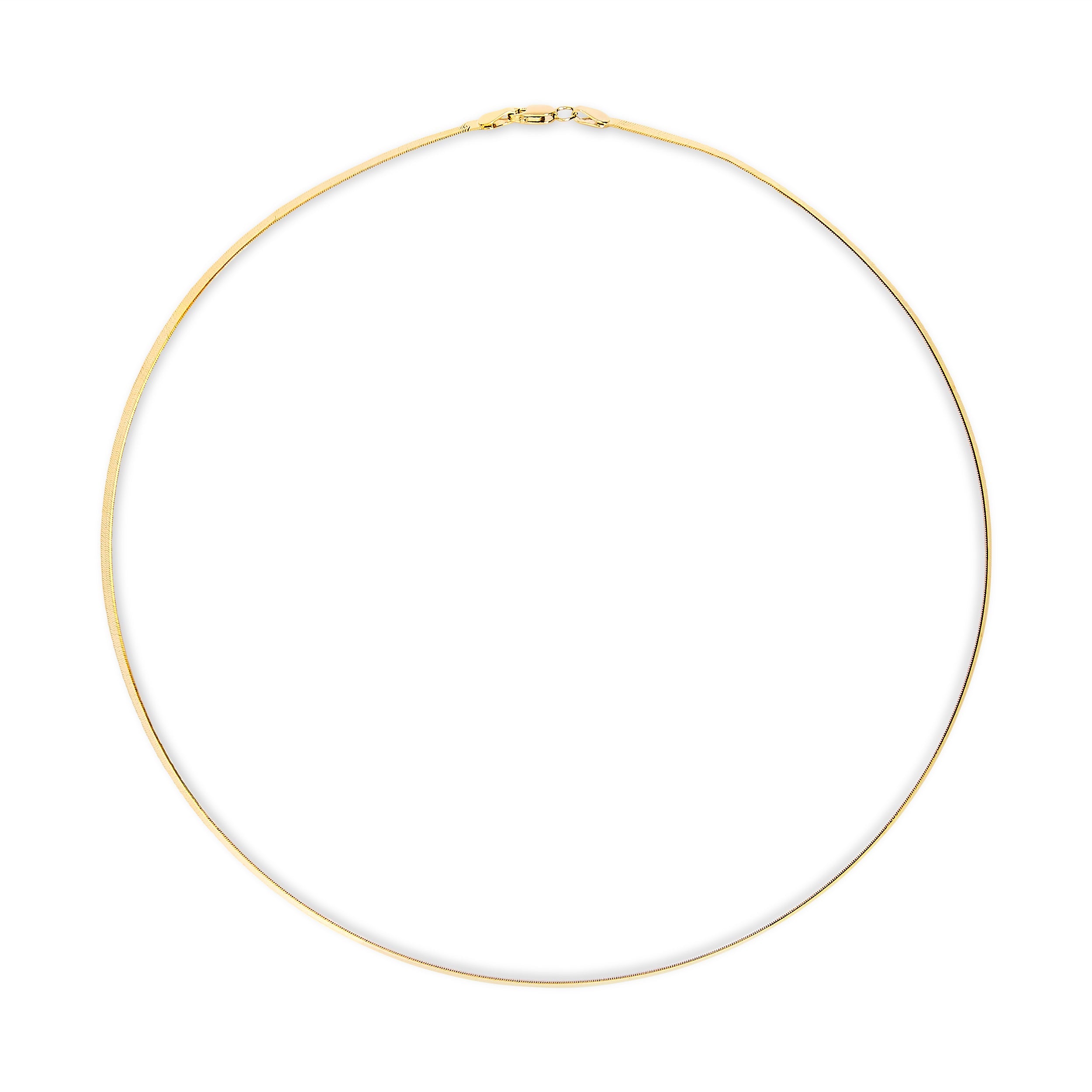 Unisex Solid 14K Yellow Gold 2.8mm Imperial Herringbone Chain Necklace - 18" Inches by Bids.com