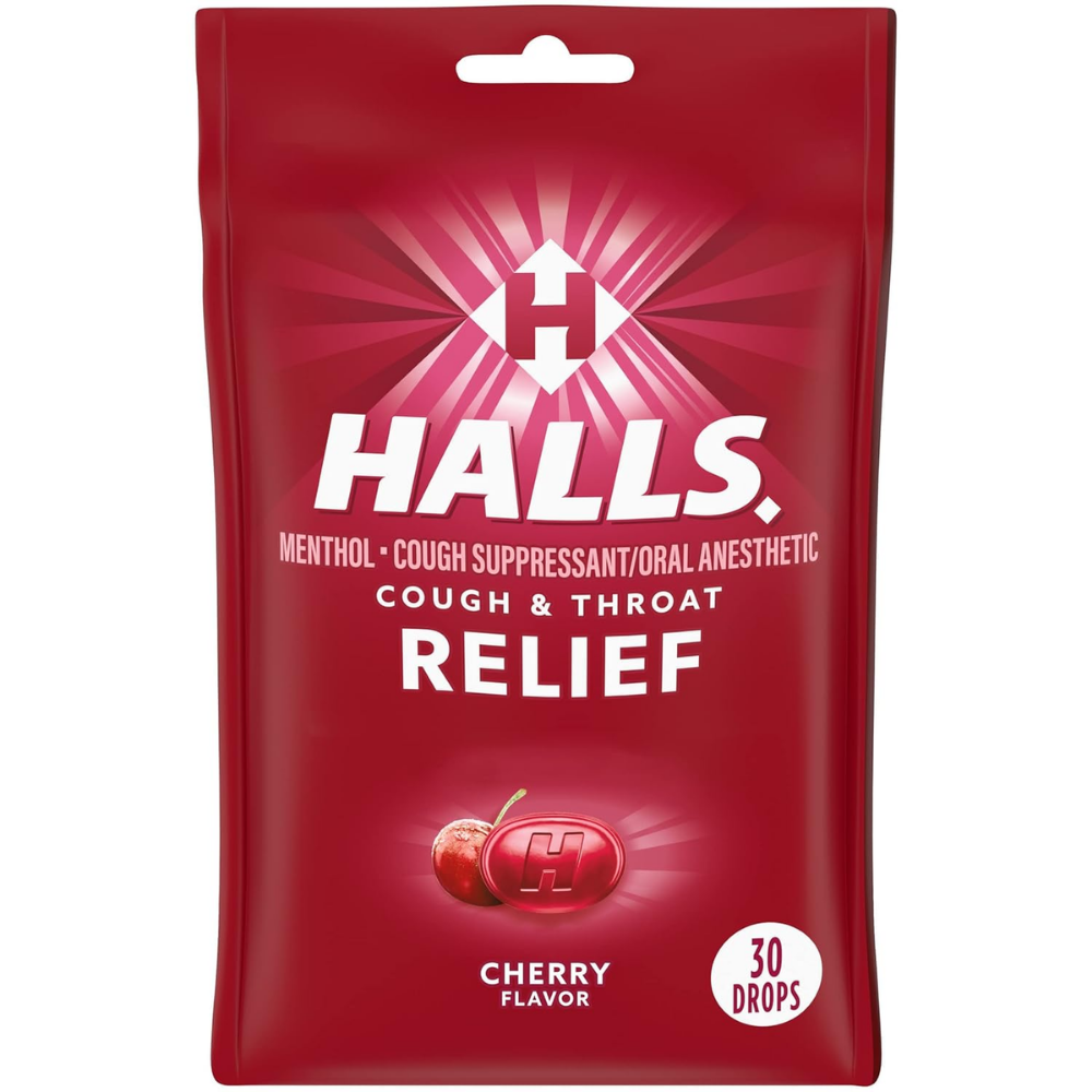 Halls Relief Cherry Cough Drops (30ct) DestGlow