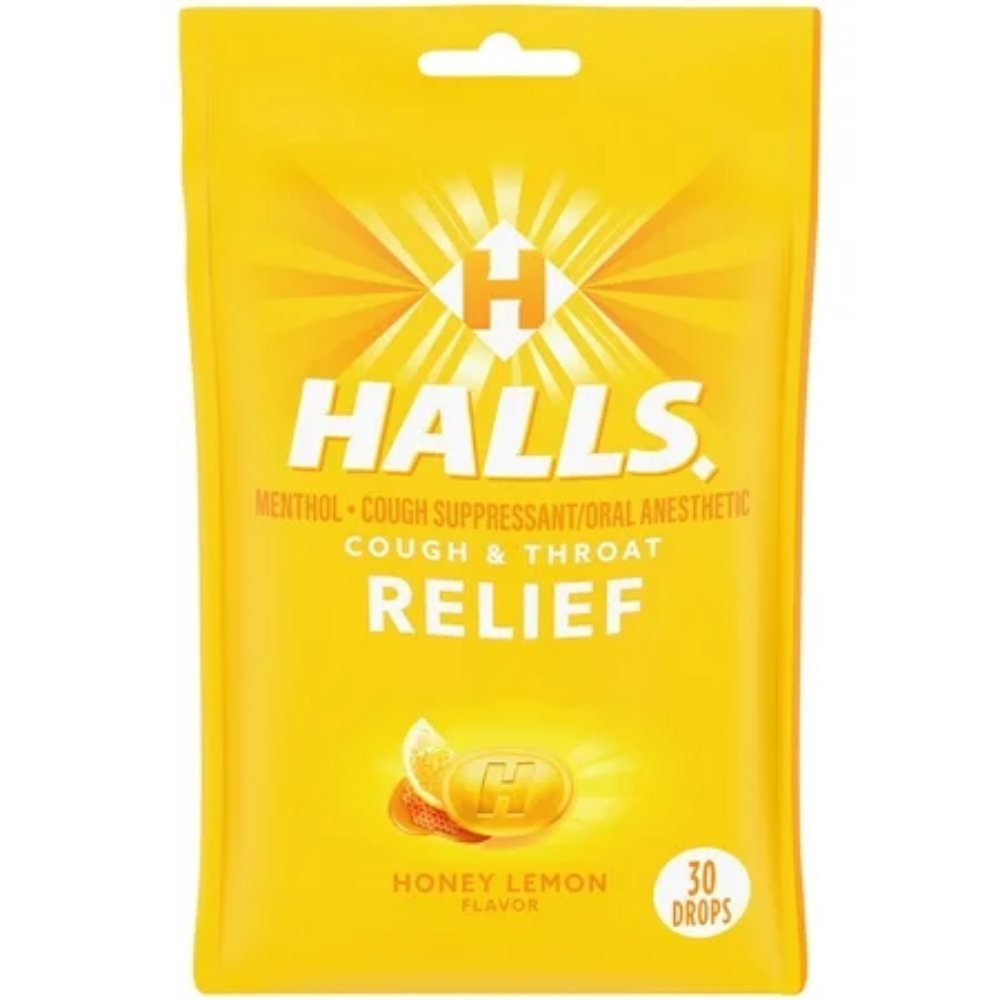Halls Cough Drops Honey Lemon (30 ct) DestGlow