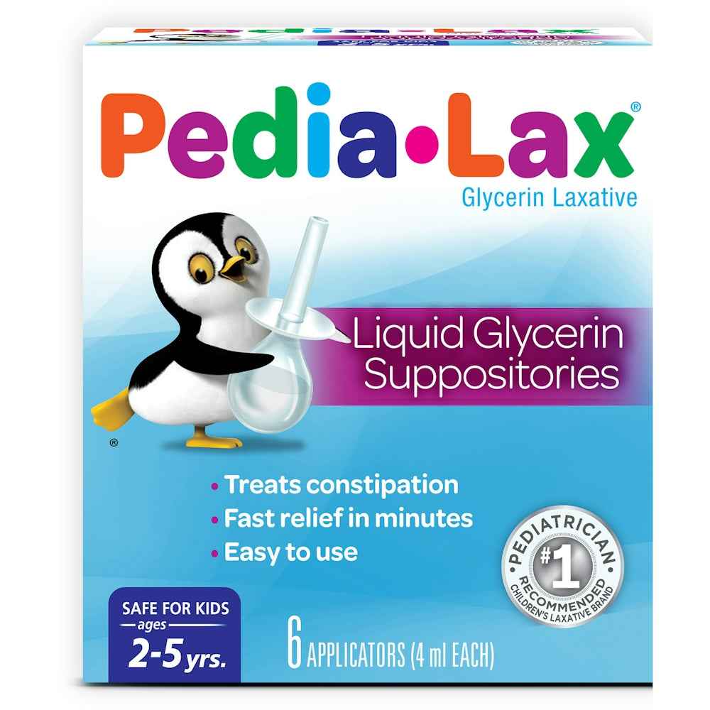 Pedia-lax Laxative Liquid Glycerin Suppositories For Kids - Ages 2-5 - 6ct