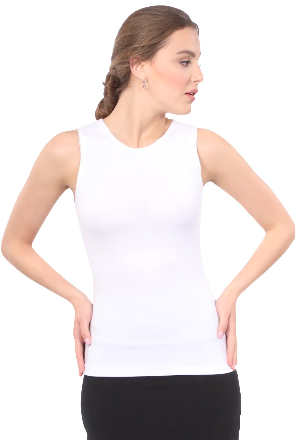 Premium Sleeveless Layering Tank Top with Full Shoulder Coverage by Kosher Casual USA