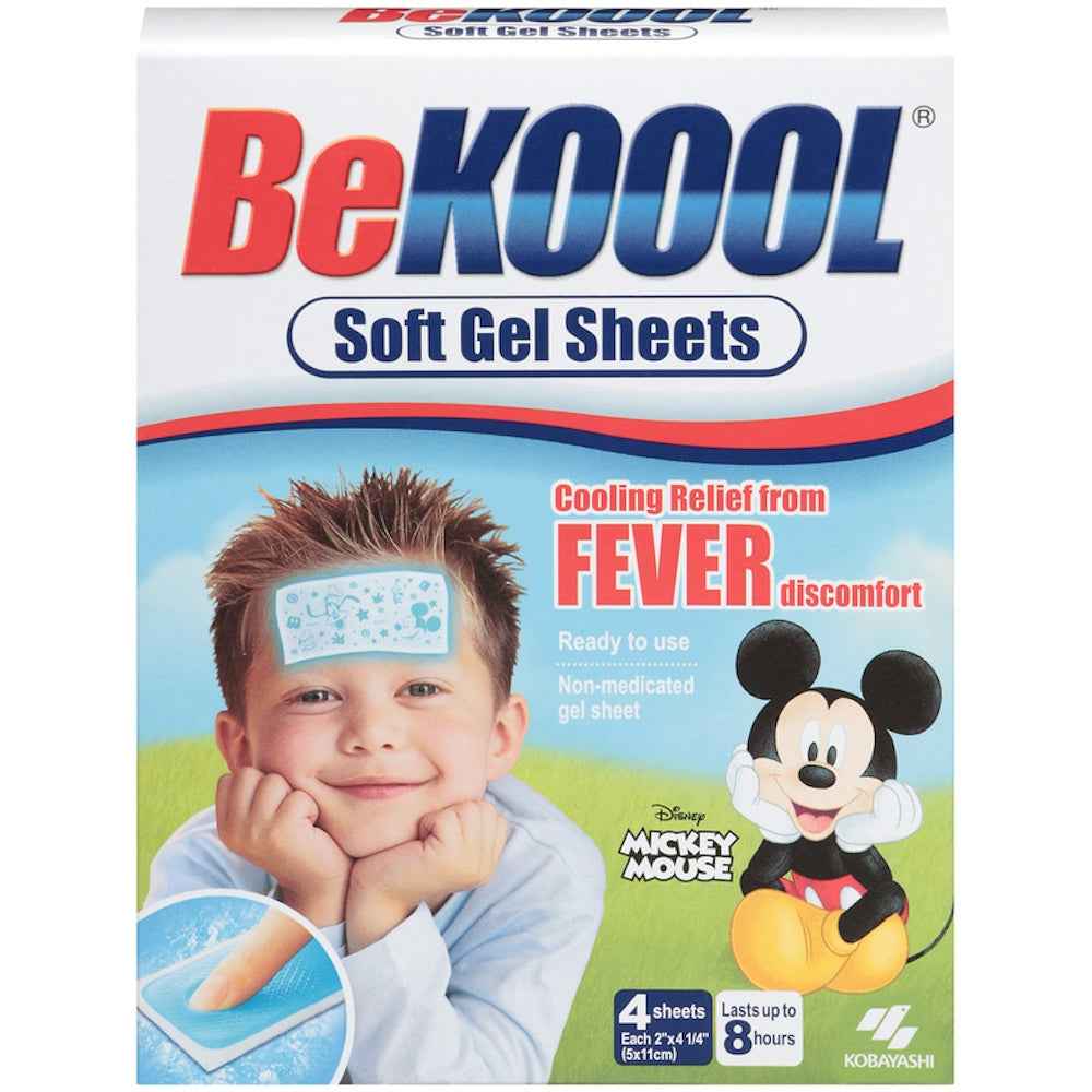 Be Koool Immediate Cooling Fever Reducing Soft Gel Sheets For Kids