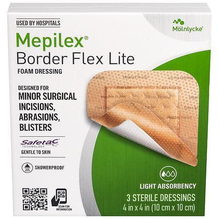 Mepilex Border Flex Lite Flexible, All-In-One Silicone Foam Adhesive Dressing 4" by Pasteur Pharmacy