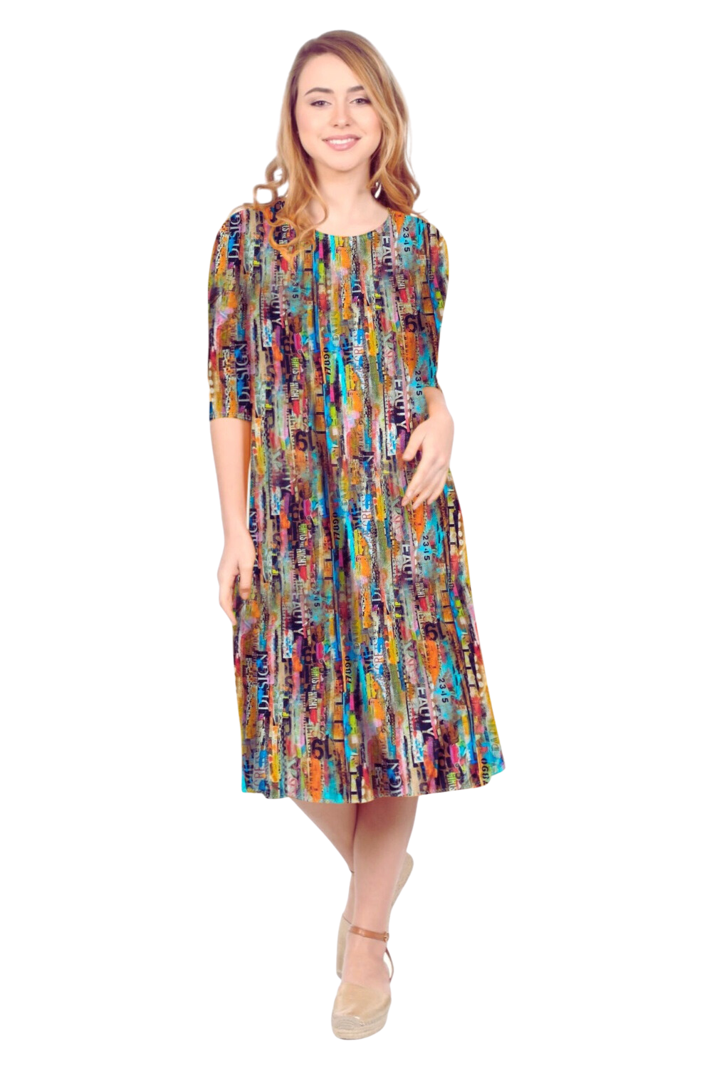Past The Knee T-Shirt Dress - Comfortable A-Line Silhouette by Kosher Casual USA