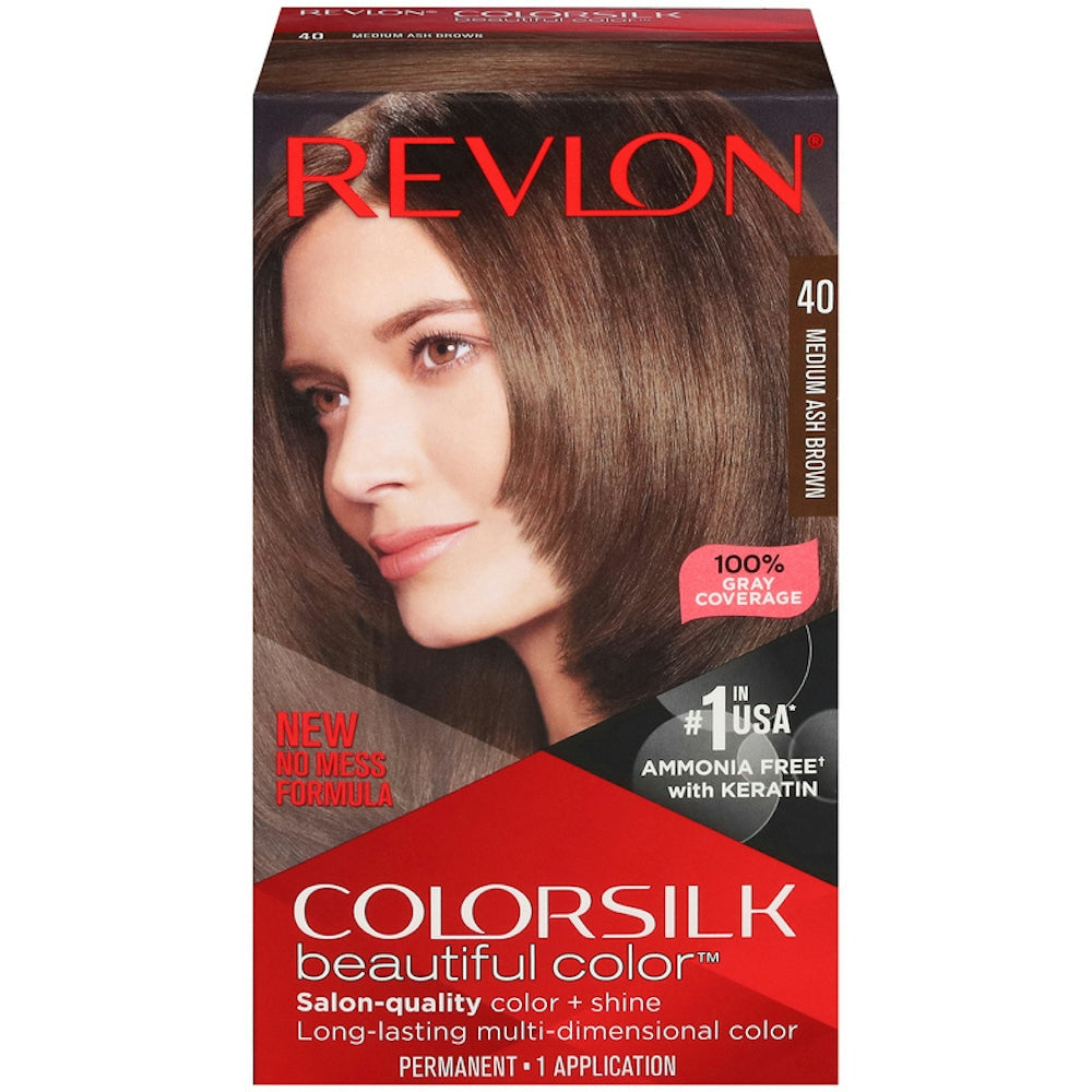 Revlon Colorsilk Beautiful Color Permanent Hair Color, Medium Ash Brown by Pasteur Pharmacy