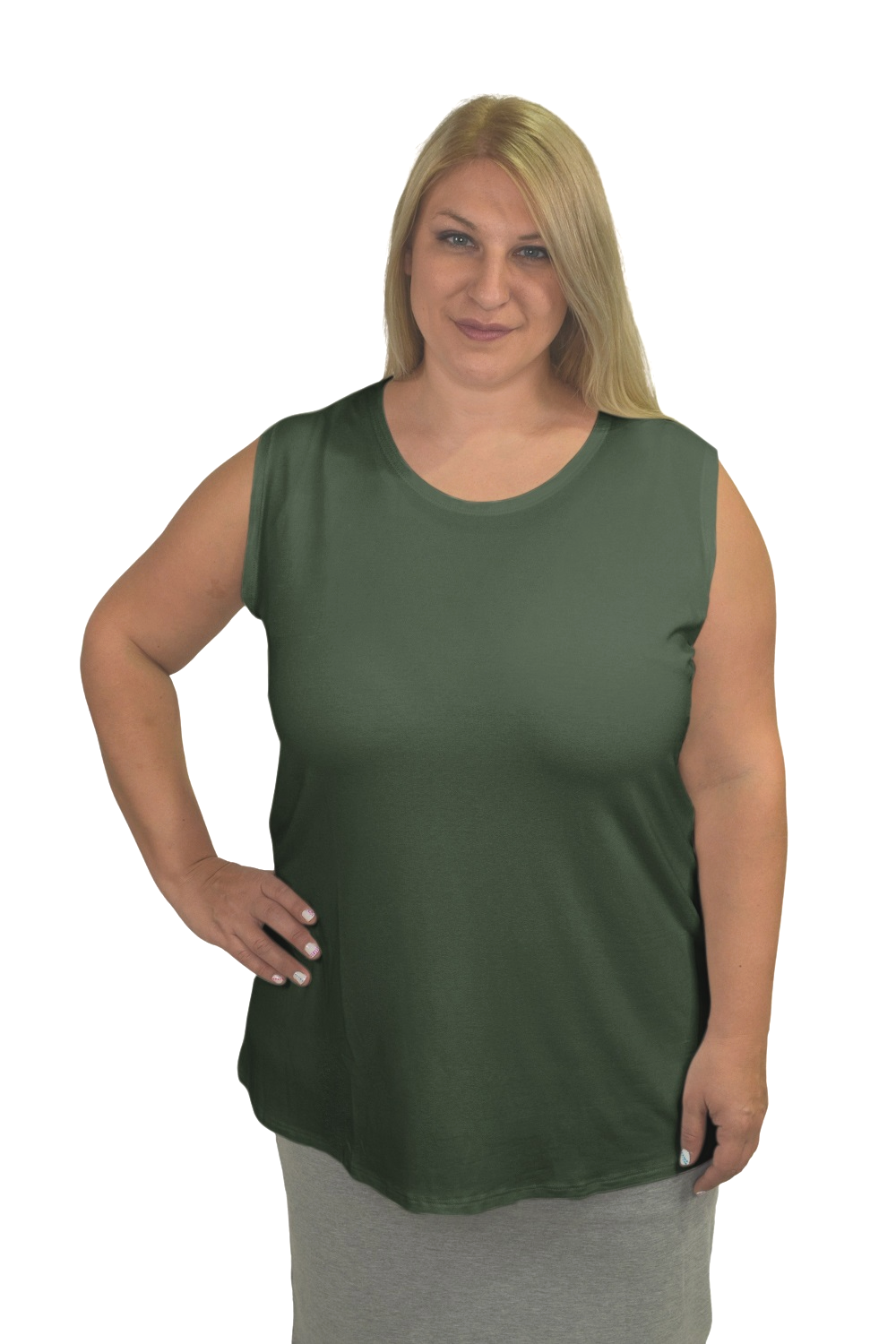 Plus Size Premium Sleeveless Layering Tank Top with Full Shoulder Coverage by Kosher Casual USA