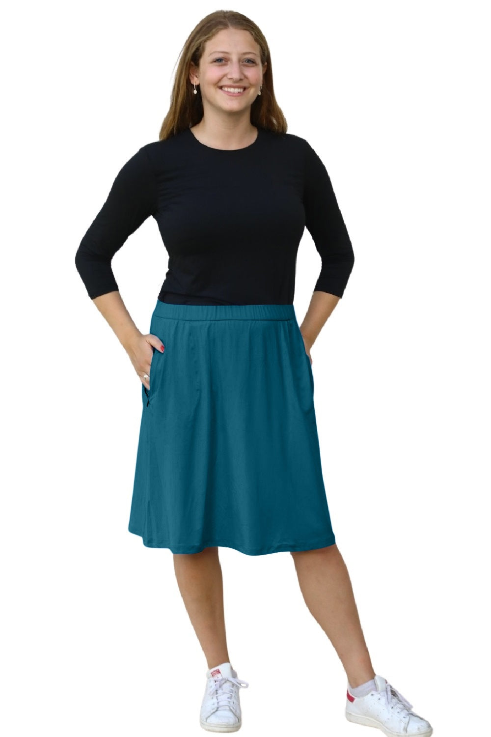 Modest A-Line Athletic Skort with Knee-Length Shorts - Swim & Sport Ready by Kosher Casual USA