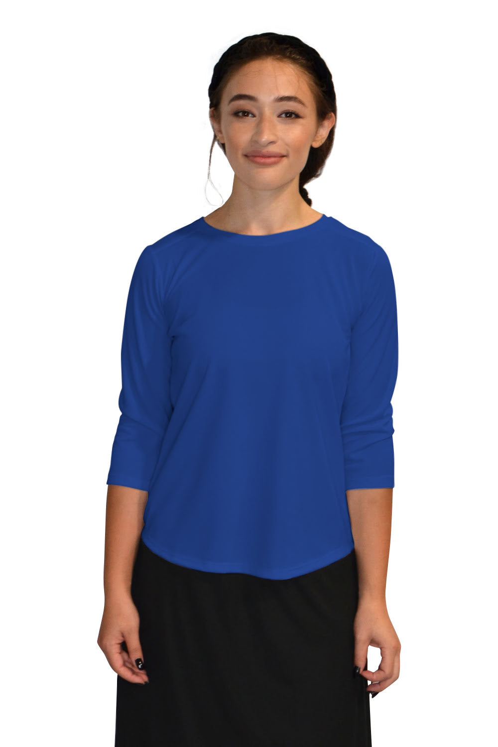 Modest Athletic Moisture-Wicking Performance Top with 3/4 Sleeves by Kosher Casual USA