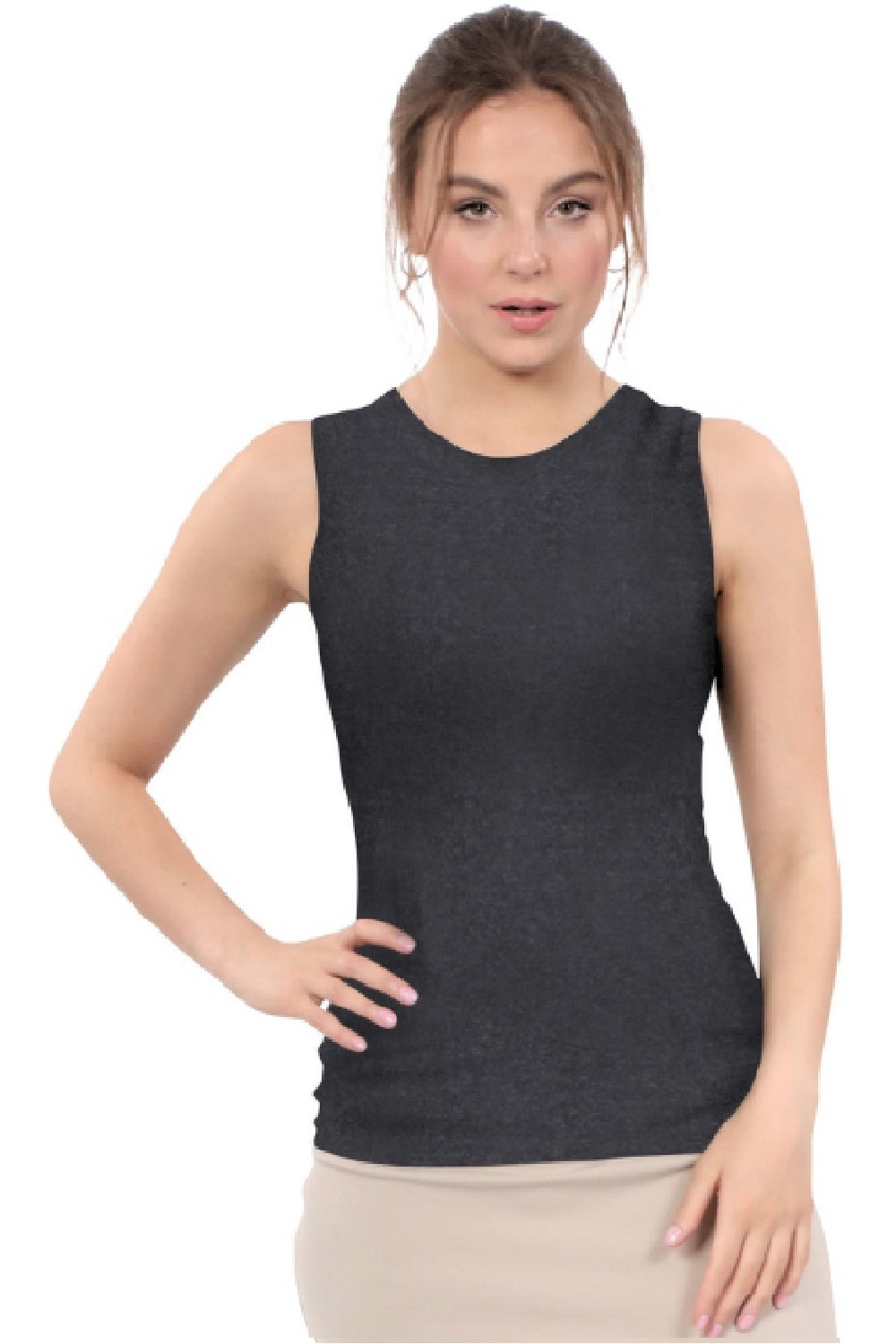 Premium Sleeveless Layering Tank Top with Full Shoulder Coverage by Kosher Casual USA