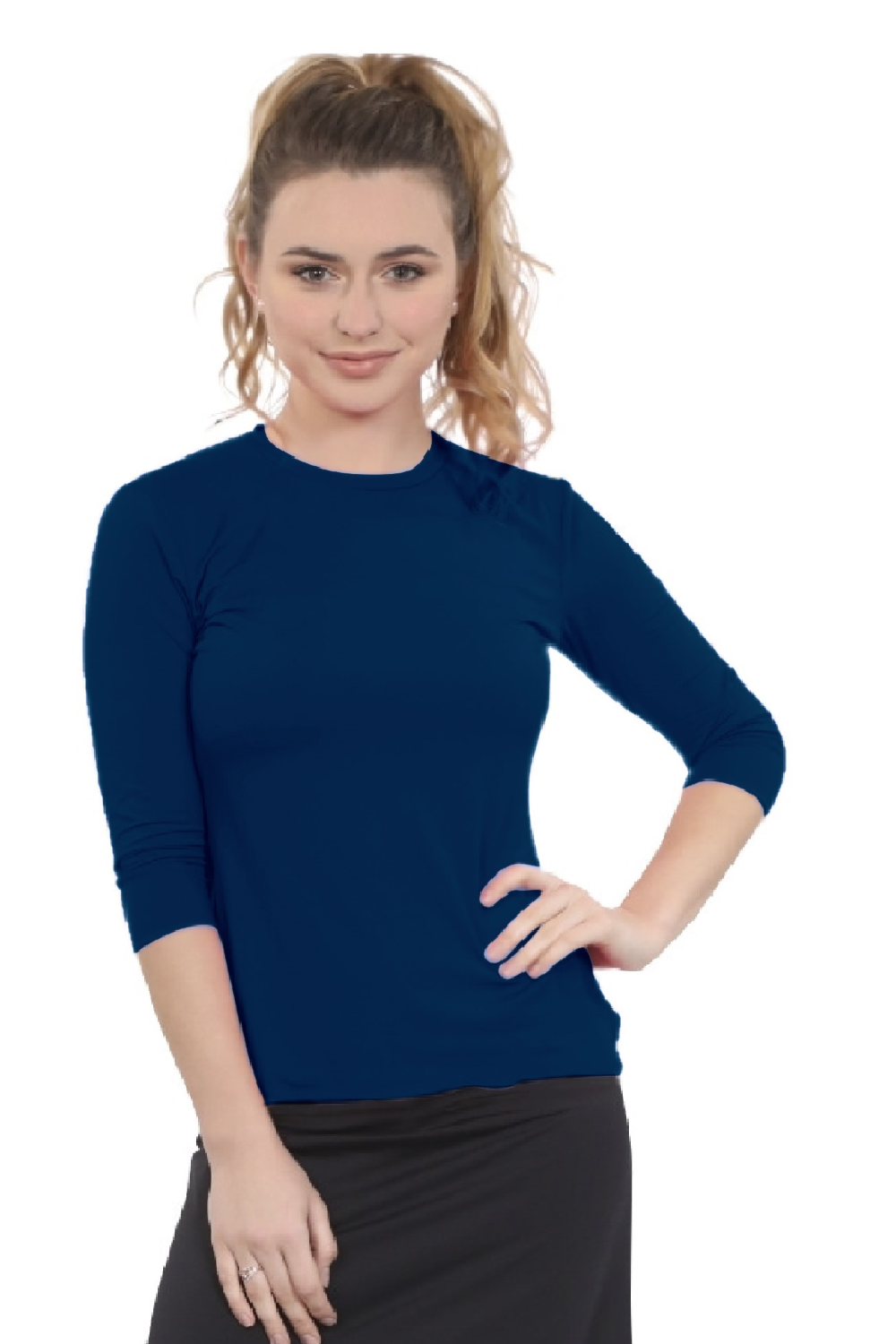 Relaxed Fit 3/4 Sleeve Swim & Exercise Top - Quick-Dry UPF 50+ Protection by Kosher Casual USA