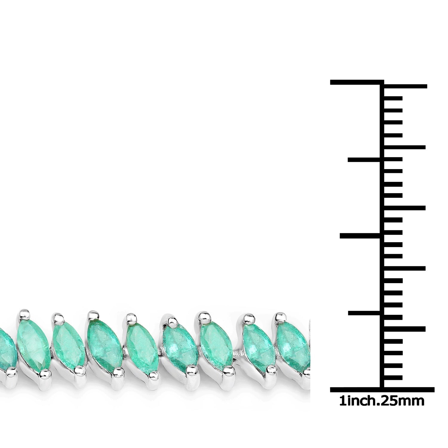 6.82 Carat Genuine Zambian Emerald .925 Sterling Silver Bracelet DestGlow