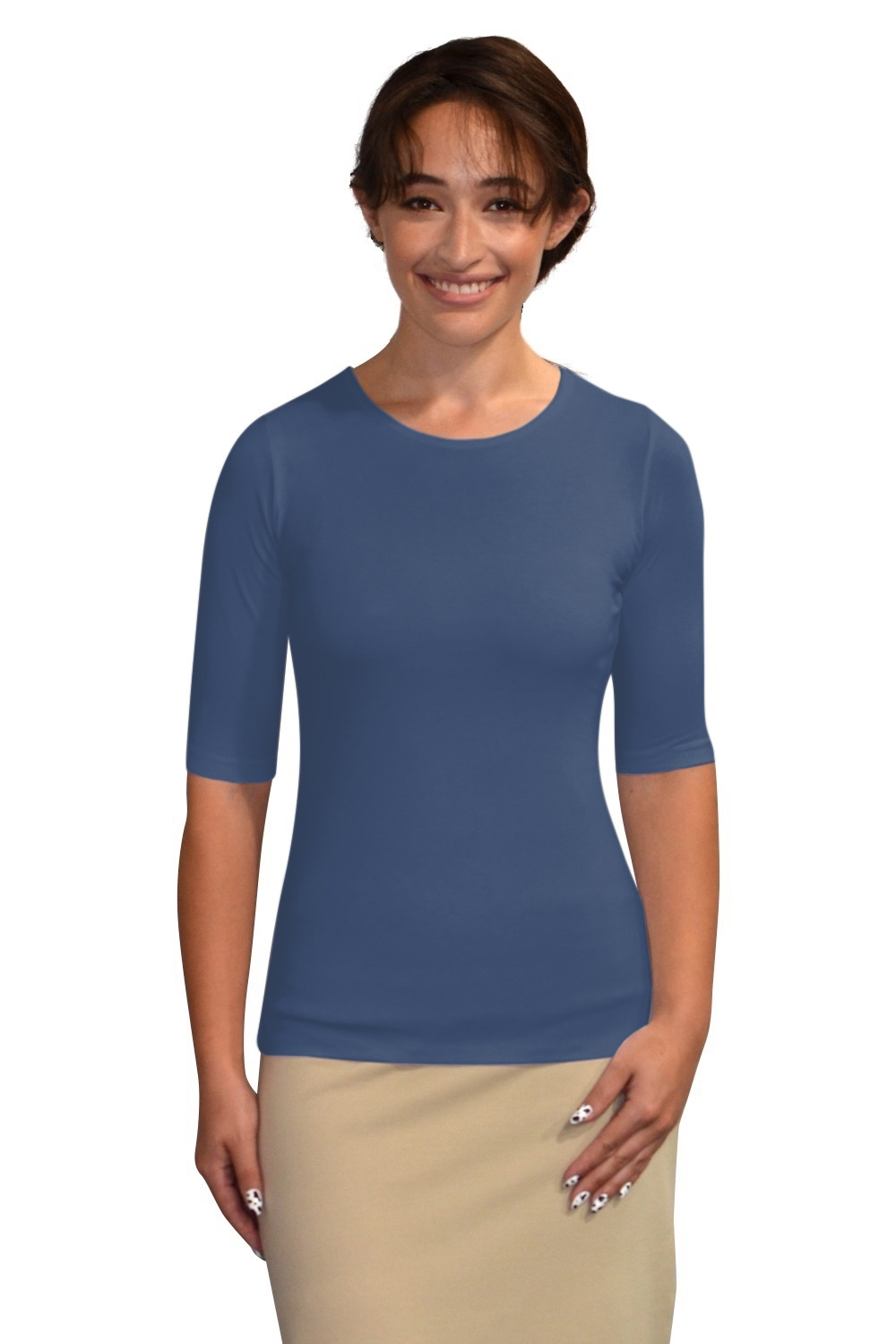 Fitted Layering Shell - Modest Round Neck with Elbow Sleeves DestGlow