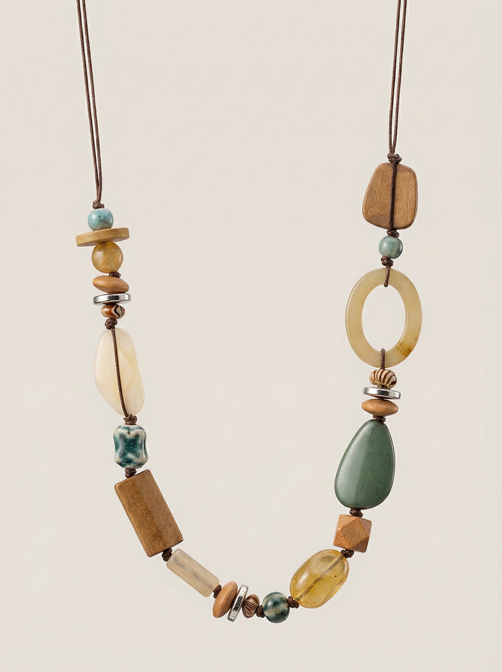 Bohemian Mixed Bead Long Pendant Necklace DestGlow