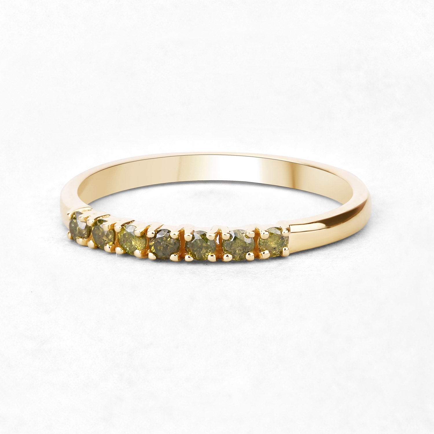 0.22 Carat Genuine Dark Yellow Diamond 14K Yellow Gold Ring (I1-I2) by Bids.com
