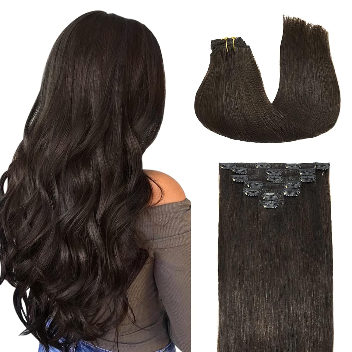 VIP Clip Extensions / Silky Straight 18" (140 g) - ClipeX System