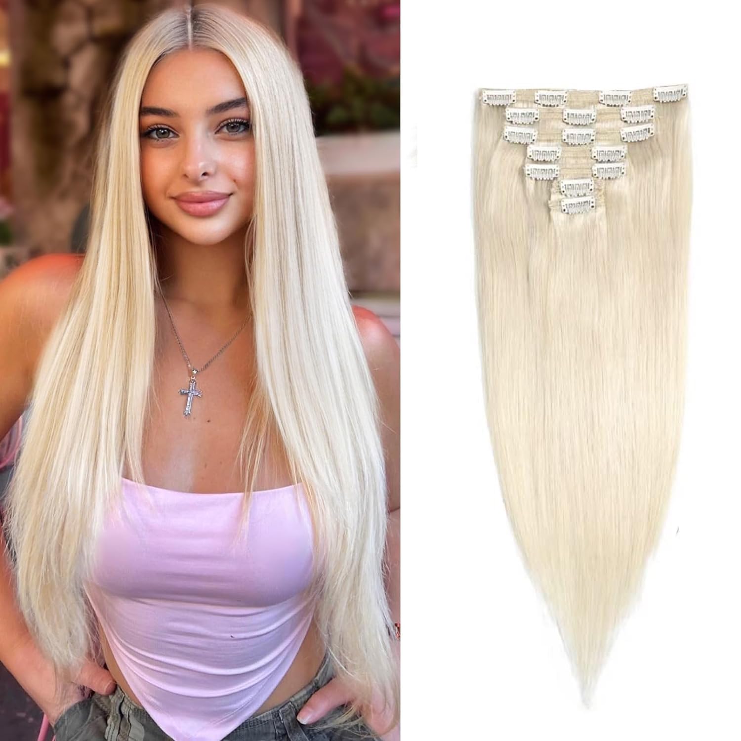 VIP Clip Extensions / Silky Straight 18" (140 g) - ClipeX System
