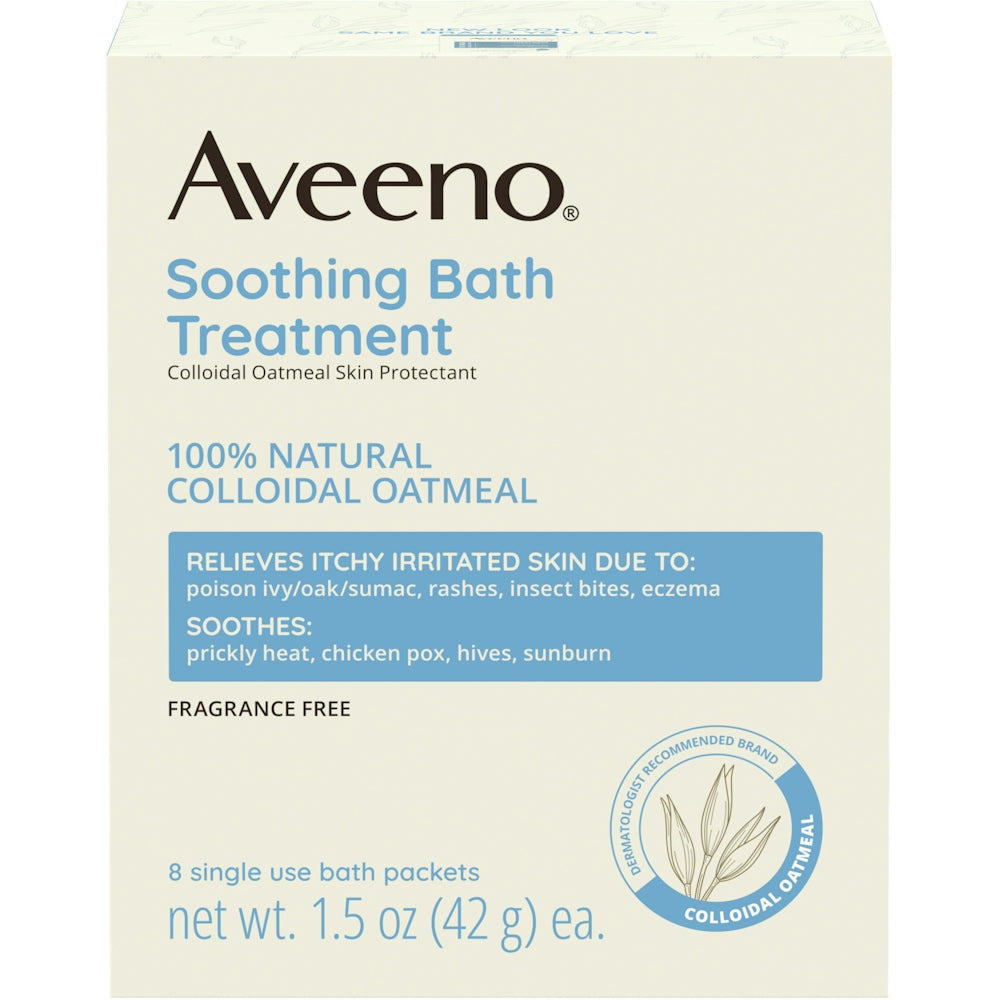 Aveeno Soothing Bath Treatment, Colloidal Oatmeal Skin Protectant Single Use Packets by Pasteur Pharmacy