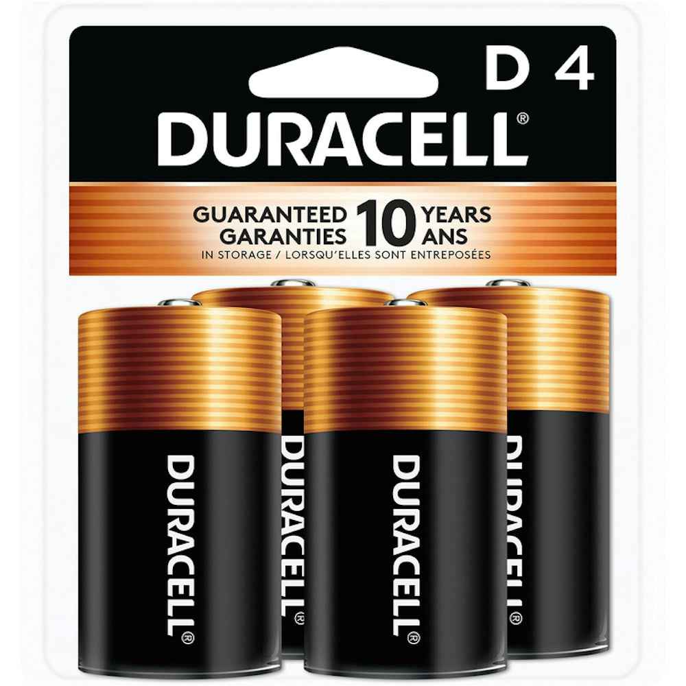 Duracell Coppertop D Batteries - 4 Pack Alkaline Battery