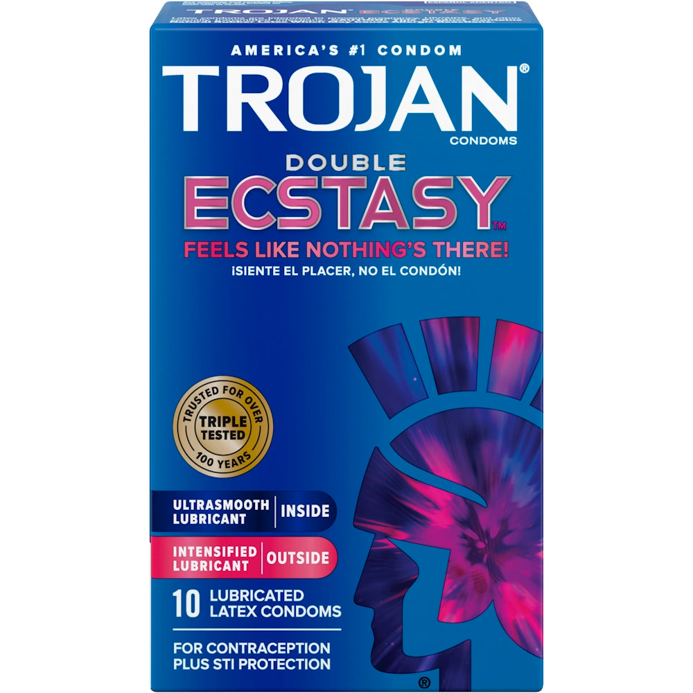 Trojan Double Ecstasy Lubricated Condoms - 10ct by Pasteur Pharmacy