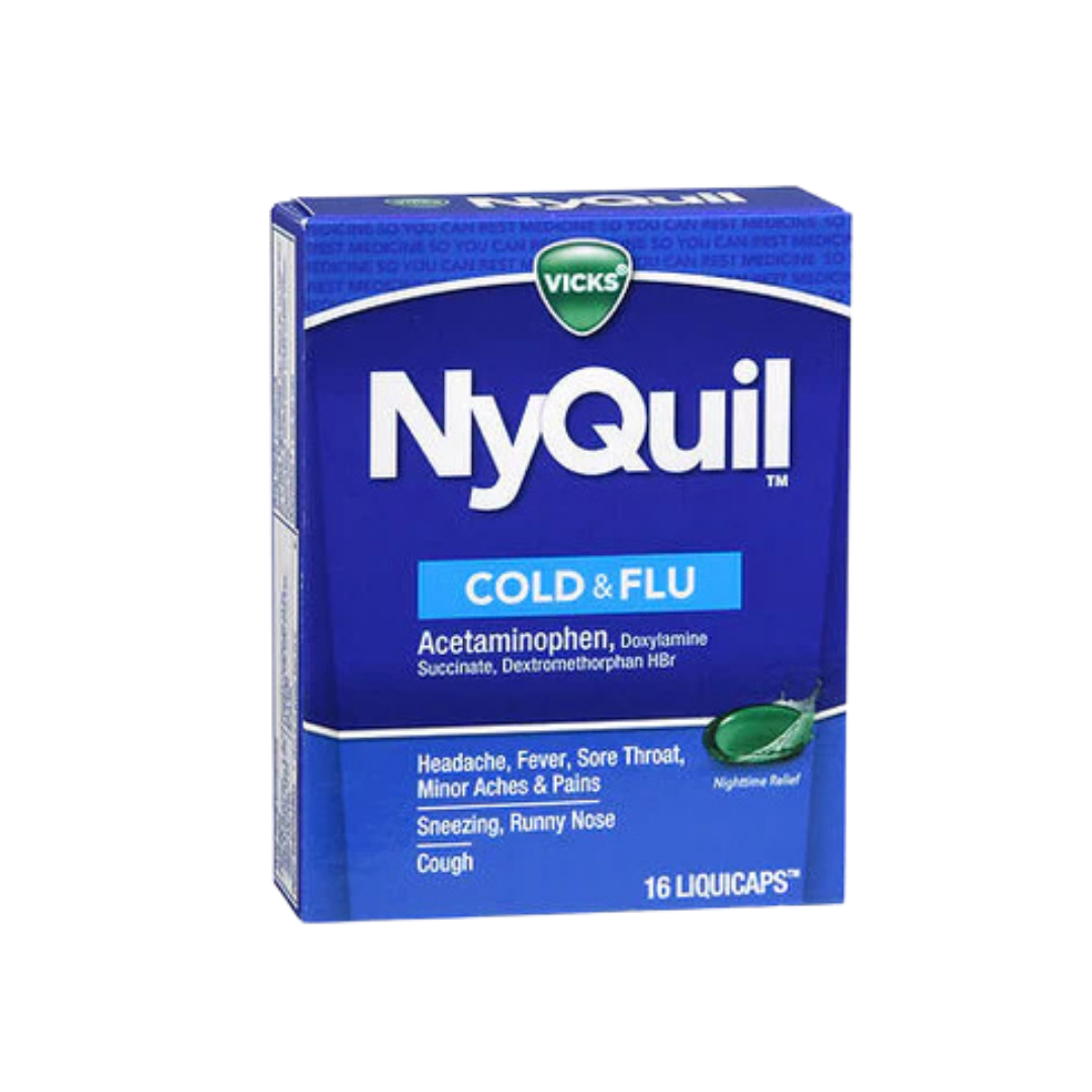 Vicks NyQuil Cold & Flu Nighttime Relief LiquiCaps (16ct) DestGlow