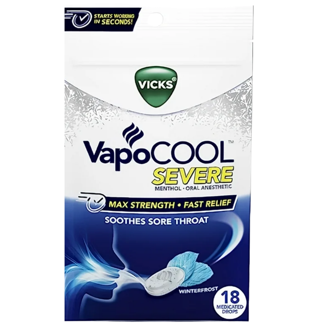 Vicks VapoCOOL Winterfrost Medicated Drops (18ct) DestGlow
